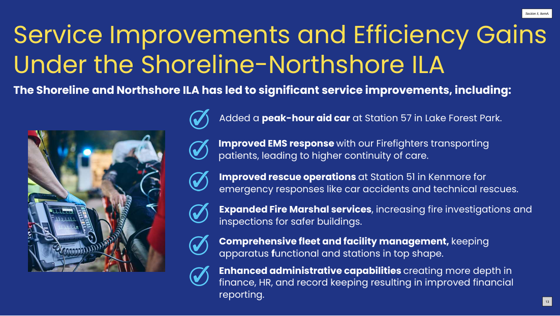 Fire Chief Cowan's slide of ILA service improvements